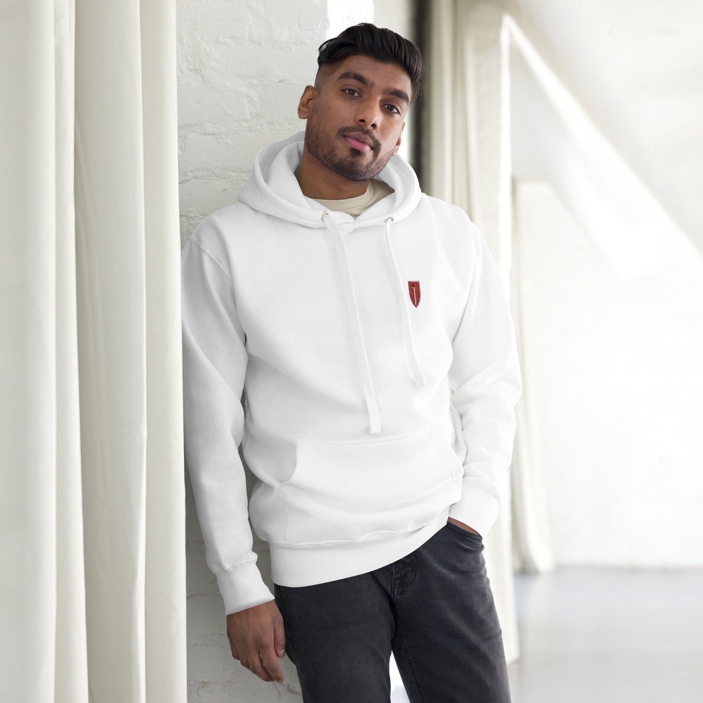 Corinite Sword and Shield, Embroidered - Sigil Attire - Unisex Hoodie