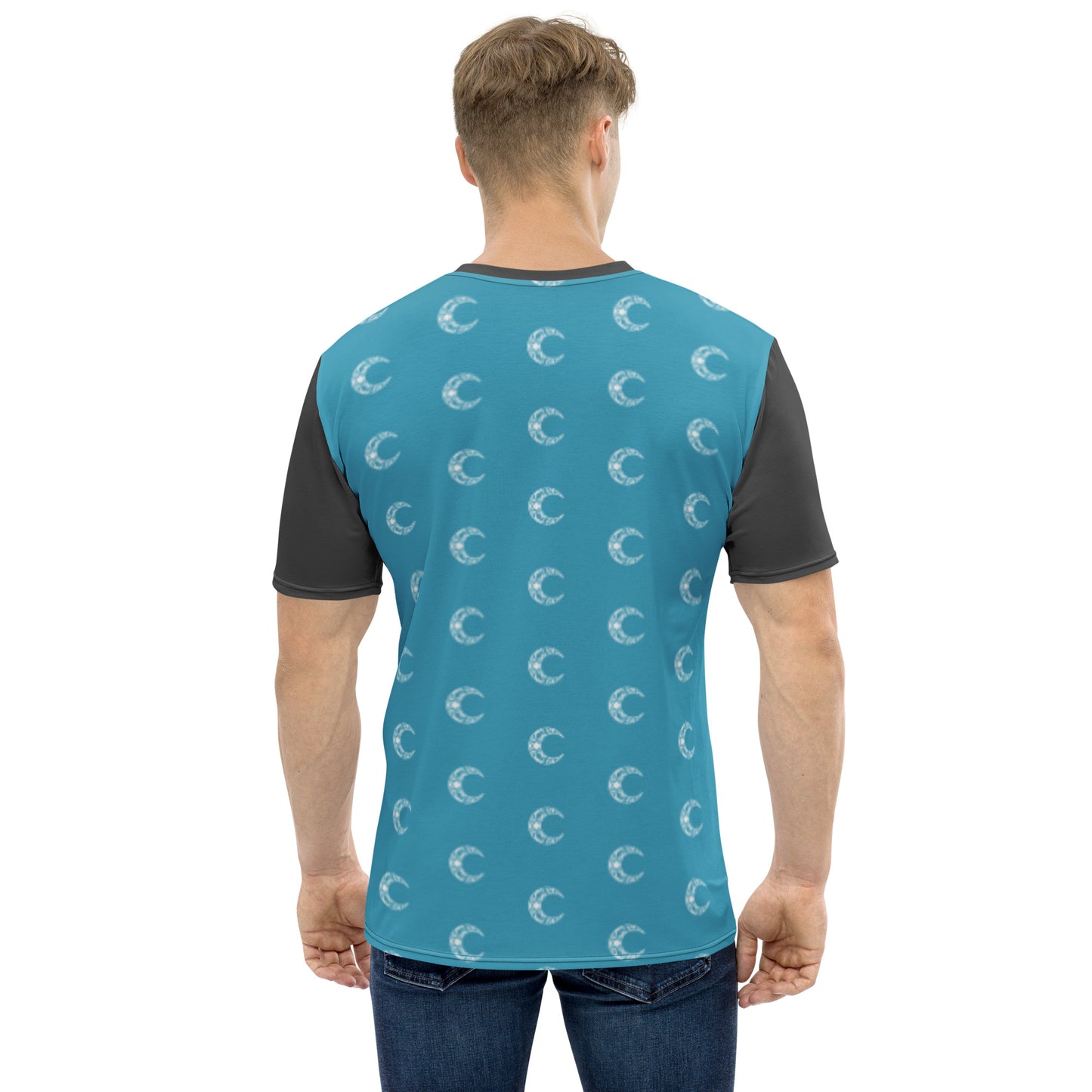 Damerian Elven Moon, Blue Pattern - Men's T-shirt