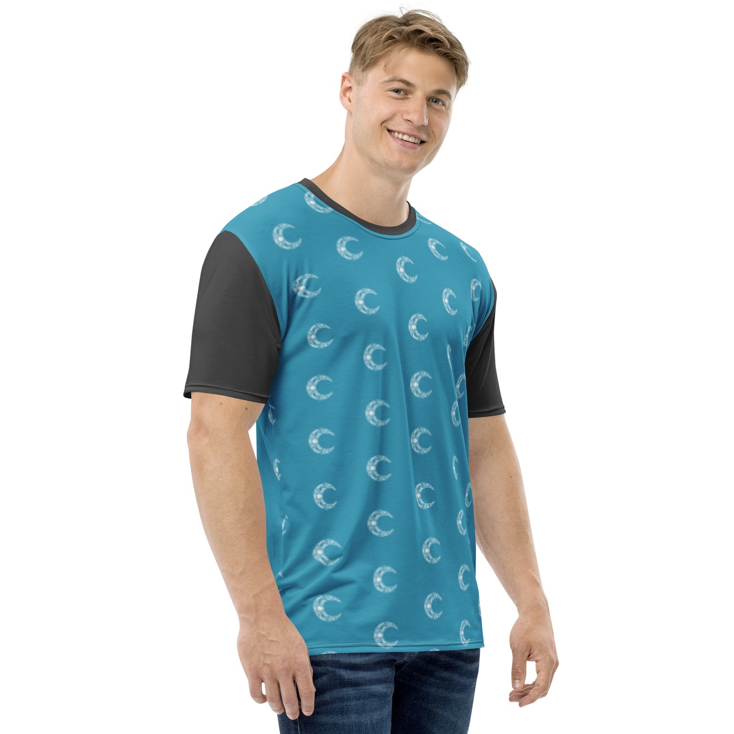 Damerian Elven Moon, Blue Pattern - Men's T-shirt