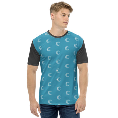 Damerian Elven Moon, Blue Pattern - Men's T-shirt